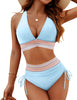 SunlitElegance™ | Two-Piece High Waisted Tummy Control Color Block Bikini Sets